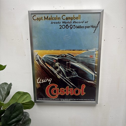 Framed retro castrol motor oil - castrol,