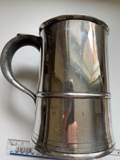 Antique Quart Tavern Tankard Pewter Georgian Period No Marks