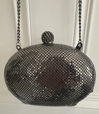 MIMCO GREY CHAINMAIL EVENING BAG WITH CHAIN