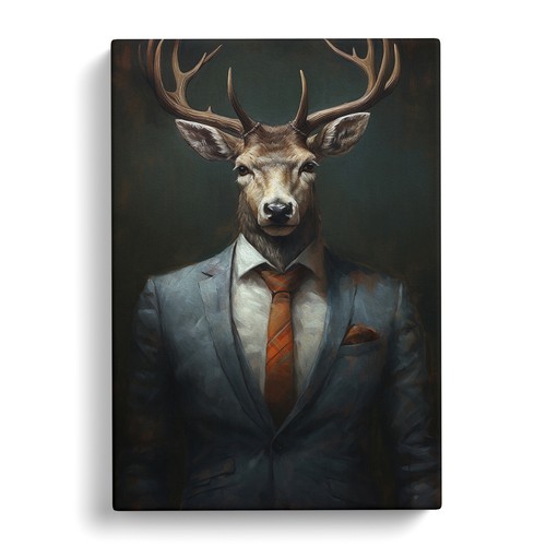 Stag suit canvas wall - in, art