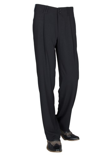 Black retro cuffed trousers - black,