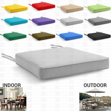 WATERPROOF CHAIR CUSHION SEAT PADS - REMOVABLE COVER PATIO TIE ON GARDEN OUTDOOR