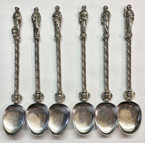 Six antique silver - , apostle