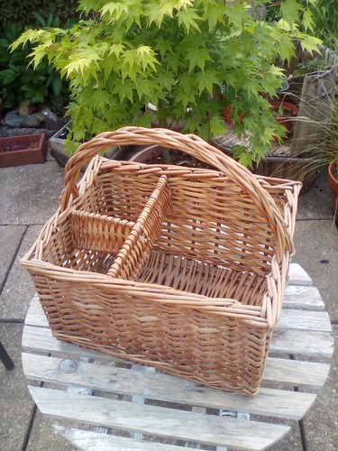 Vintage wicker picnic basket