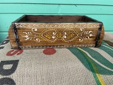 VINTAGE ORIGINAL RUSTIC INDIAN BRICK MOULD HAND PAINTED FOLK ART