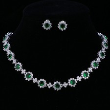 18k White Gold Plated Emerald