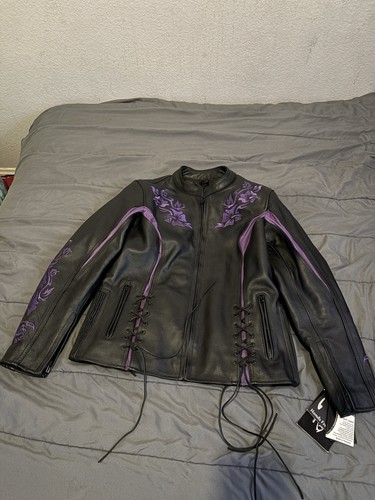 Embroidered leather motorcycle - leather,