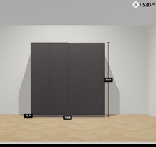 IKEA Grey Double Wardrobe