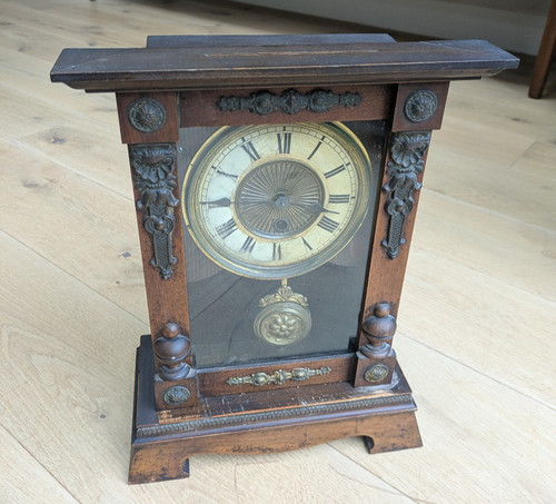 Vintage wooden ornate mantel