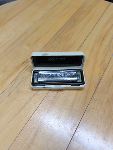 Antique marine brand harmonica - brand,