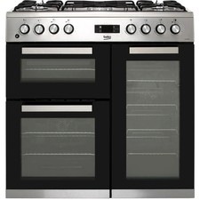Beko KDVF90X 90cm Dual Fuel Range Cooker 5 Burners Stainless Steel A/A