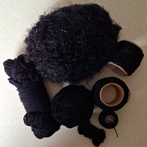 Black thread yarn - black, bundle