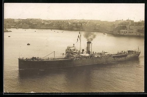 Malta panorama with ship - with,