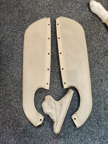 Cream leather door card - cream,