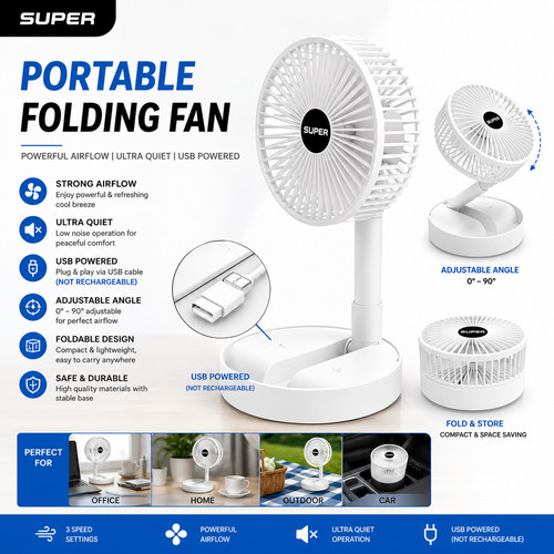 Telescopic cordless fan - telescopic,