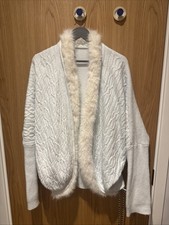 Womens Cream Cable Knit Faux