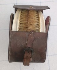 Vintage Double Brush Set With Leather Case