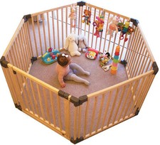 Safetots Play Den, Wooden Pen, All Sizes, Natural Wood, 76cm High