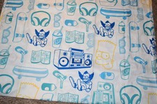 H6 NWOT THE SIMPSONS Bart Simpson microfiber Twin Flat Bed Sheet {Fabric}
