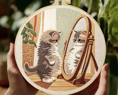 Embroidery kit the cat - embroidery,
