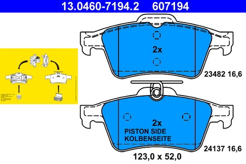 Rear brake pad set - rear,