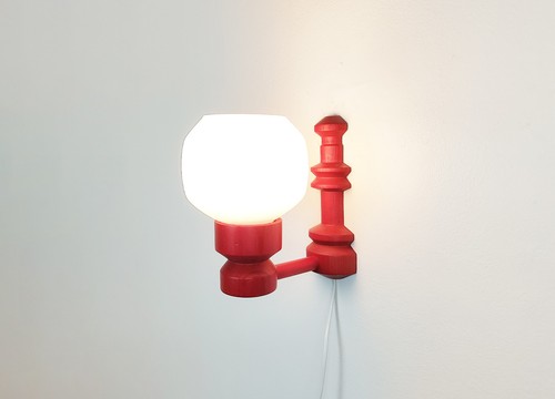 Vintage red 1970s wall