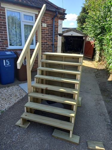 Wooden decking stairs - wooden, steps