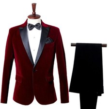 Mens Velvet Suit Jacket and