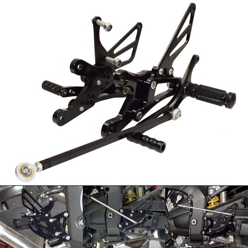 Black adjustable rearsets - black,