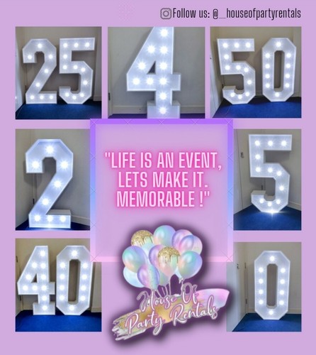 4ft led numbers hire only - numbers,