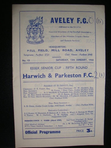 1965 aveley parkeston - aveley, v