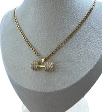 18k Gold Layered Gym Dumbbell