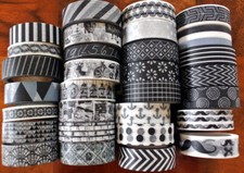Washi Tape black white 10 m
