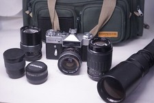 Vintage Zenit E USSR 35mm SLR camera w 35mm 400mm 70-210mm 135mm Lenses