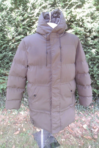 Mens long green puffa - mens,