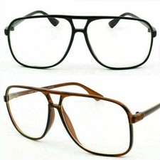 Square Frame Clear Lens glasses 50's Retro Vintage Old school Pilot Sunglasses