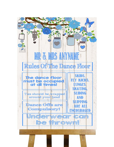 Blue rustic wood effect rules - blue,