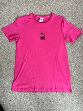 Mens PUMA T Shirt Pink with large colour MTV logo Size M Excellent condition