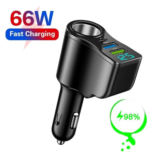 Car charger with - 4-in-1,
