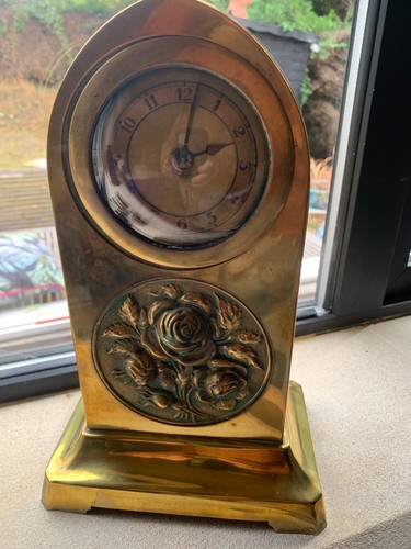 Arts crafts brass - &, clock