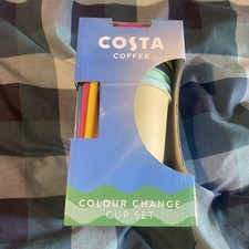 Brand New Costa Coffee Colour Change Cold Cup Set Of 5  *OPENED NEVER USED*