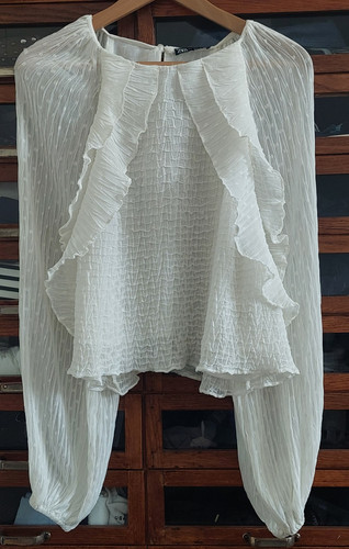 Womens zara frill front - zara, sheer