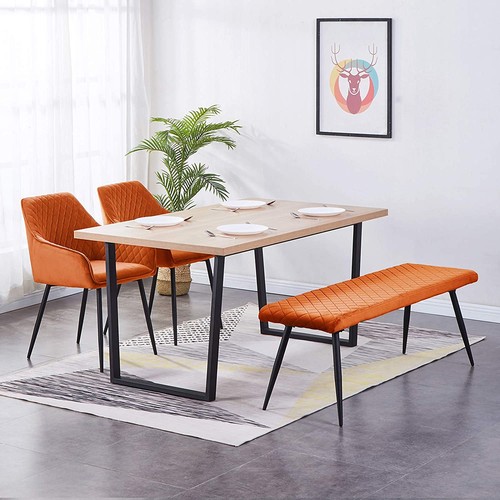 Set velvet pu dining - velvet/pu,