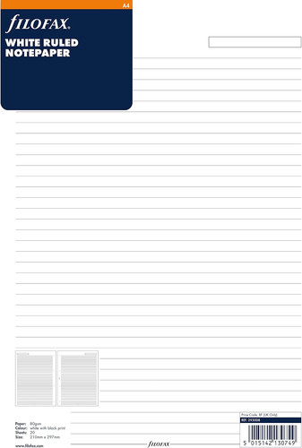 Filofax ruled notepaper - ruled,