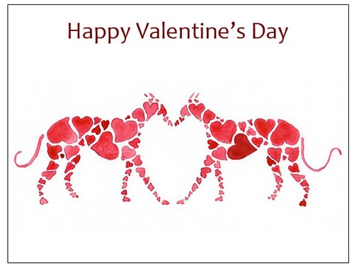 Valentines card greyhound - valentines,