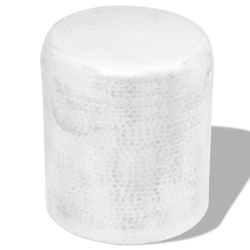 Hammered aluminium stool - aluminium, end