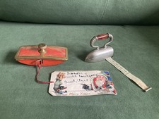 2 x Antique Miniature Tape Measure - Flat Iron with Agate Handle + Desk Blotter