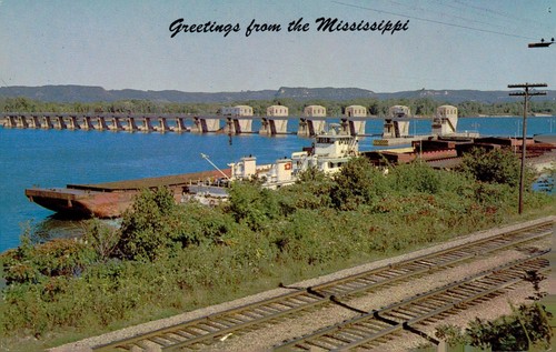 Mississippi river lock - river, dam