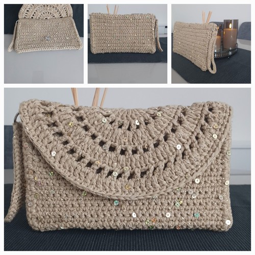 Handmade crochet clutch bag - handmade,