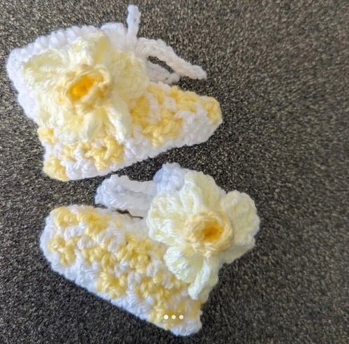 Handmade crochet baby booties - crochet,